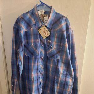 Rafter C Cowboy Collection Western Pearl Snap Long Sleeve Shirt 2XL ProFlex45